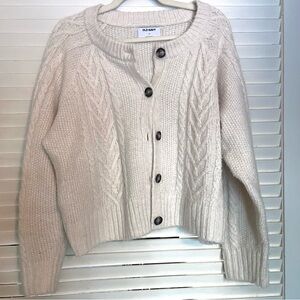 Old Navy Cream Cable Knit Sweater